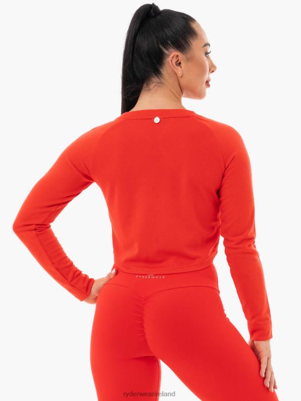 Ryderwear Staples Cropped Sweater Red Women Clothing 4Z2T1099