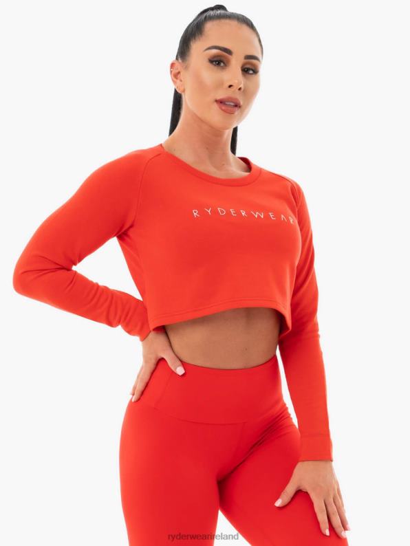 Ryderwear Staples Cropped Sweater Red Women Clothing 4Z2T1099