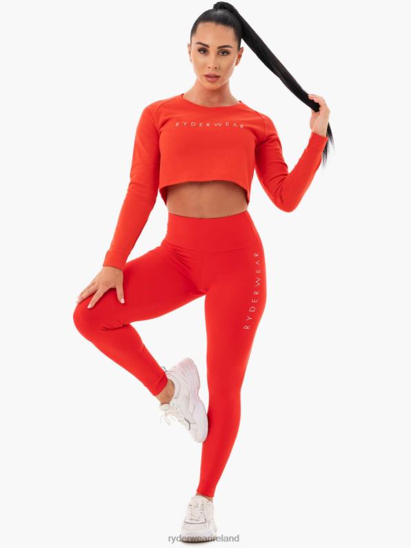 Ryderwear Staples Cropped Sweater Red Women Clothing 4Z2T1099
