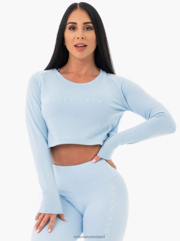 Ryderwear Staples Cropped Sweater Sky Blue Women Clothing 4Z2T1097