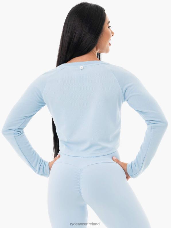 Ryderwear Staples Cropped Sweater Sky Blue Women Clothing 4Z2T1097