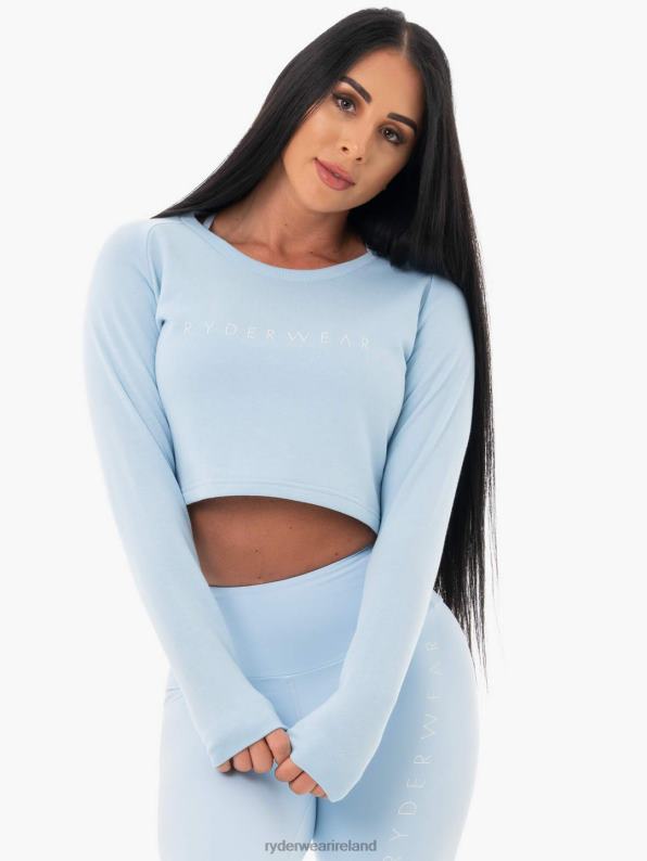 Ryderwear Staples Cropped Sweater Sky Blue Women Clothing 4Z2T1097