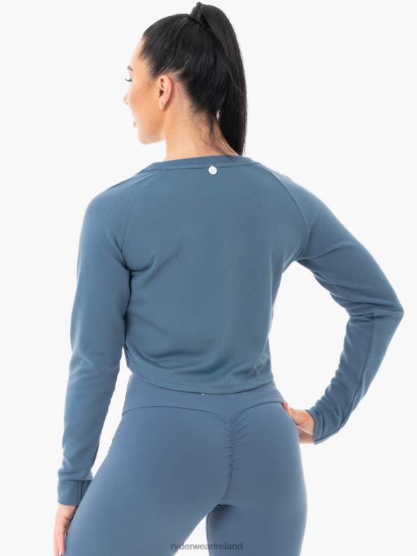 Ryderwear Staples Cropped Sweater Steel Blue Women Clothing 4Z2T1098