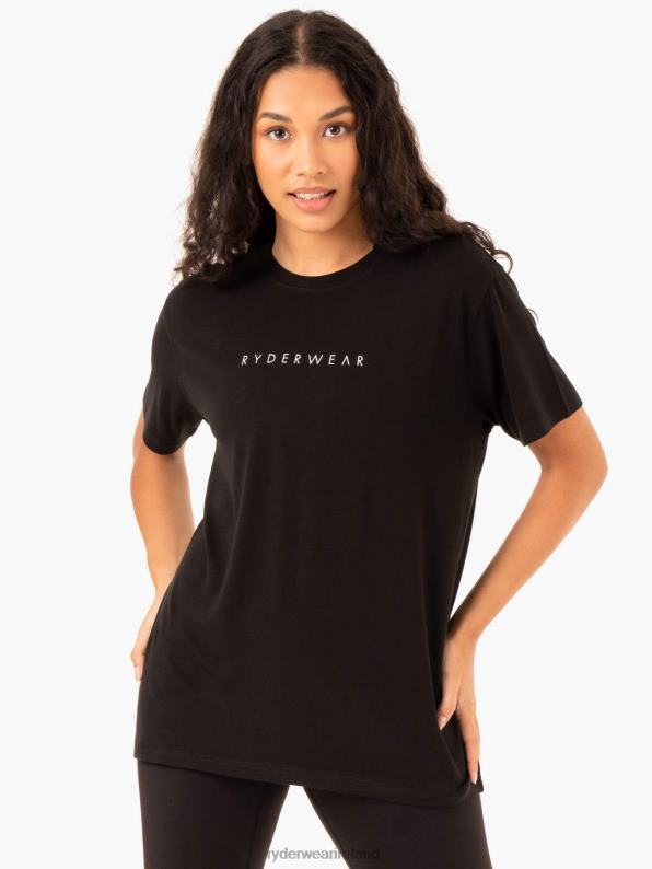 Ryderwear Boyfriend Longline T-Shirt Black Women Clothing 4Z2T929