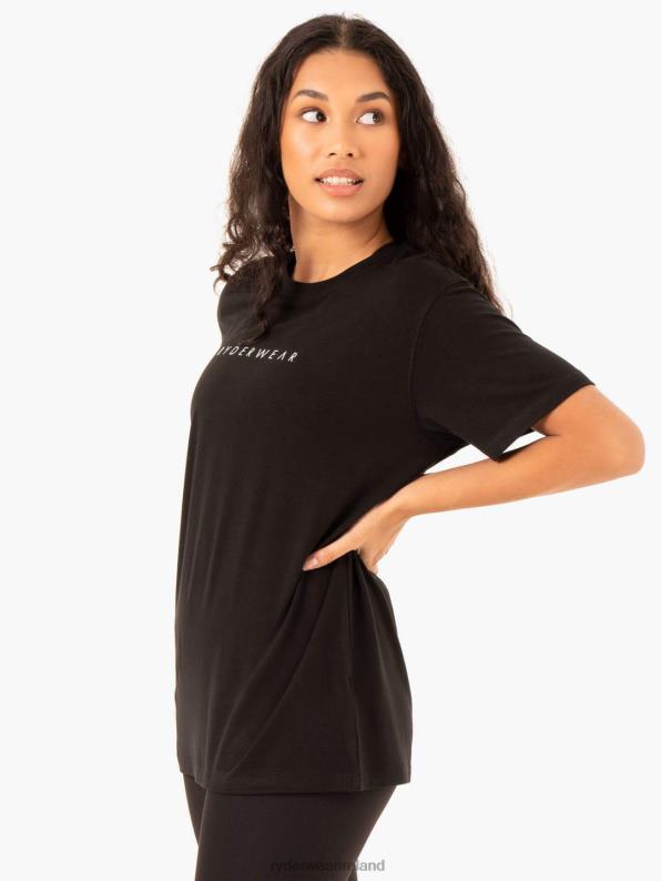 Ryderwear Boyfriend Longline T-Shirt Black Women Clothing 4Z2T929