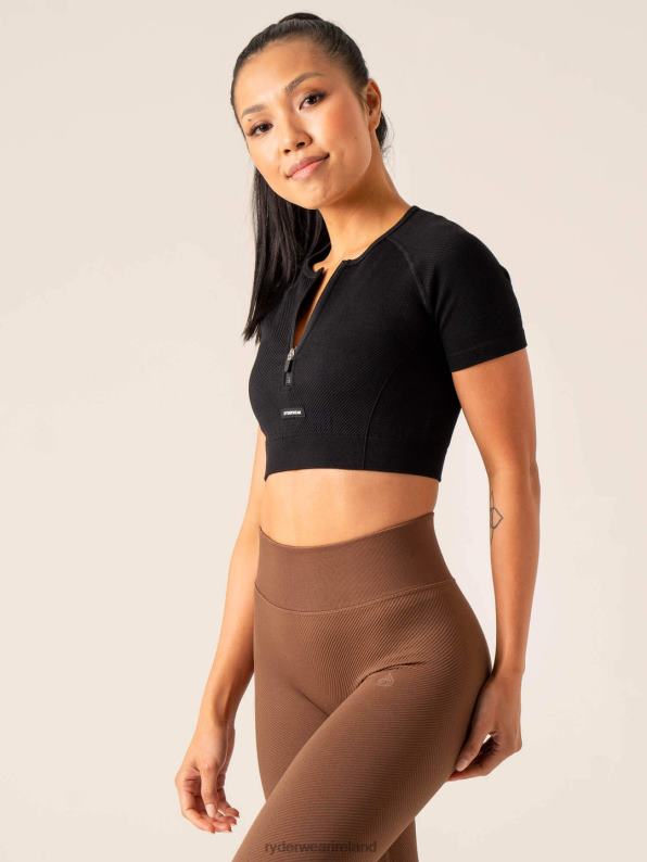Ryderwear Circuit Rib Seamless T-Shirt Black Women Clothing 4Z2T829