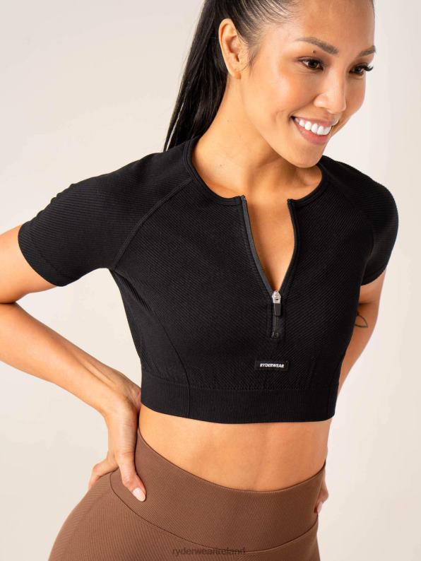 Ryderwear Circuit Rib Seamless T-Shirt Black Women Clothing 4Z2T829