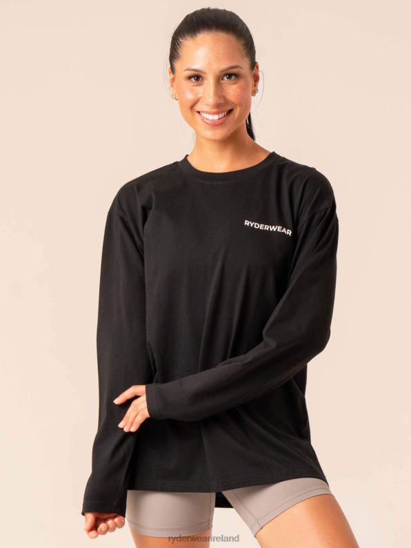 Ryderwear Embody Oversized Long Sleeve T-Shirt Black Women Clothing 4Z2T742