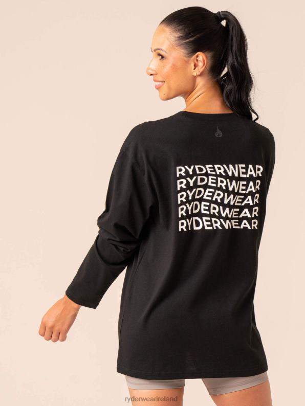Ryderwear Embody Oversized Long Sleeve T-Shirt Black Women Clothing 4Z2T742