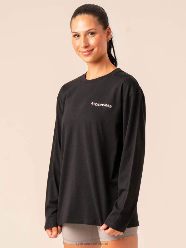 Ryderwear Embody Oversized Long Sleeve T-Shirt Black Women Clothing 4Z2T742