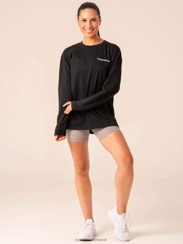 Ryderwear Embody Oversized Long Sleeve T-Shirt Black Women Clothing 4Z2T742