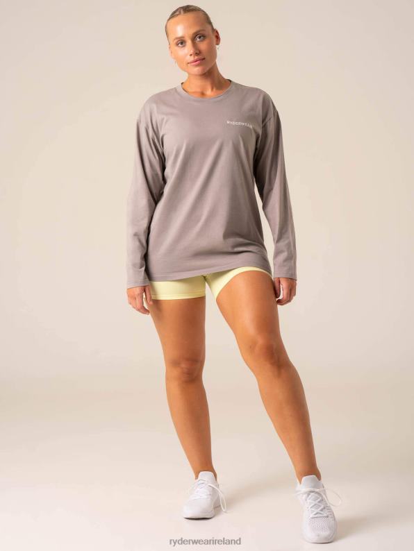 Ryderwear Embody Oversized Long Sleeve T-Shirt Steel Grey Women Clothing 4Z2T740