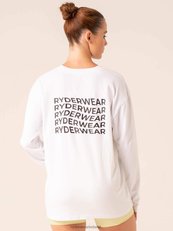 Ryderwear Embody Oversized Long Sleeve T-Shirt White Women Clothing 4Z2T741