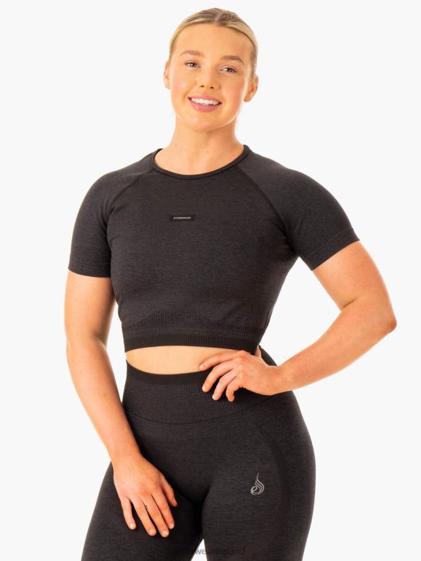 Ryderwear Excel Seamless T-Shirt Black Marl Women Clothing 4Z2T889