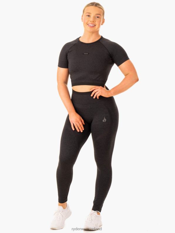 Ryderwear Excel Seamless T-Shirt Black Marl Women Clothing 4Z2T889