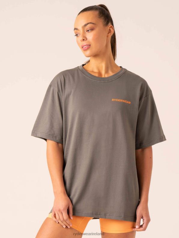 Ryderwear Industry Oversized T-Shirt Charcoal Women Clothing 4Z2T754