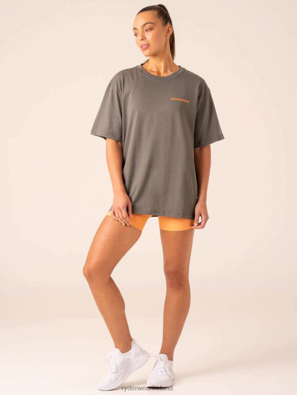 Ryderwear Industry Oversized T-Shirt Charcoal Women Clothing 4Z2T754