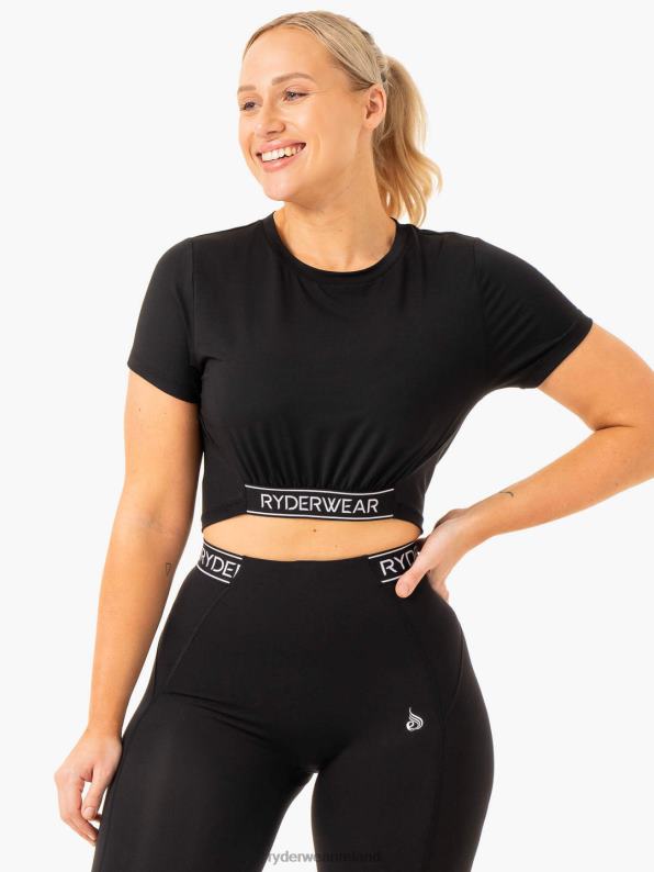 Ryderwear Level Up Cropped T-Shirt Black Women Clothing 4Z2T846