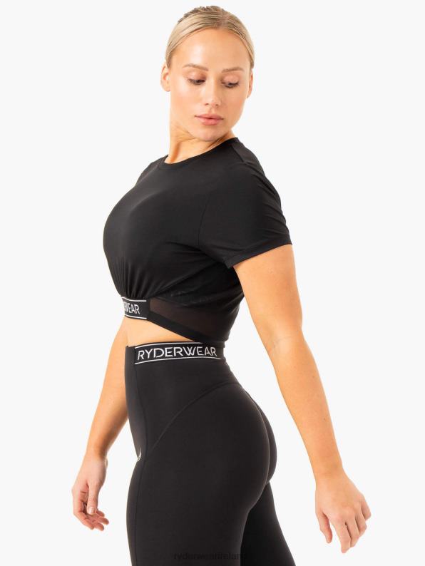 Ryderwear Level Up Cropped T-Shirt Black Women Clothing 4Z2T846
