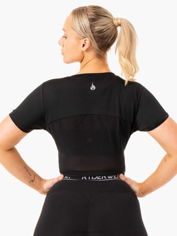 Ryderwear Level Up Cropped T-Shirt Black Women Clothing 4Z2T846
