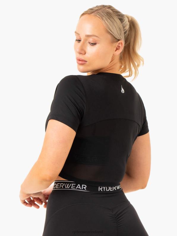 Ryderwear Level Up Cropped T-Shirt Black Women Clothing 4Z2T846