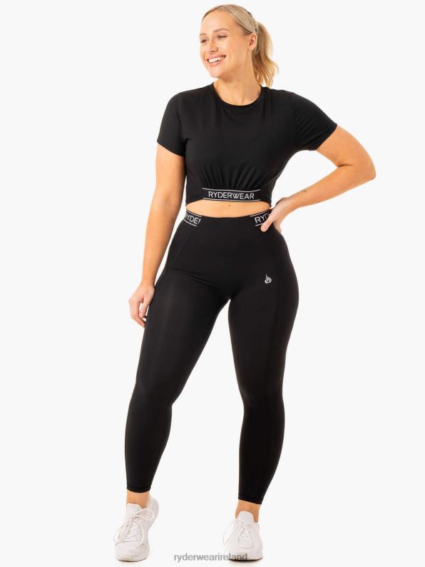 Ryderwear Level Up Cropped T-Shirt Black Women Clothing 4Z2T846