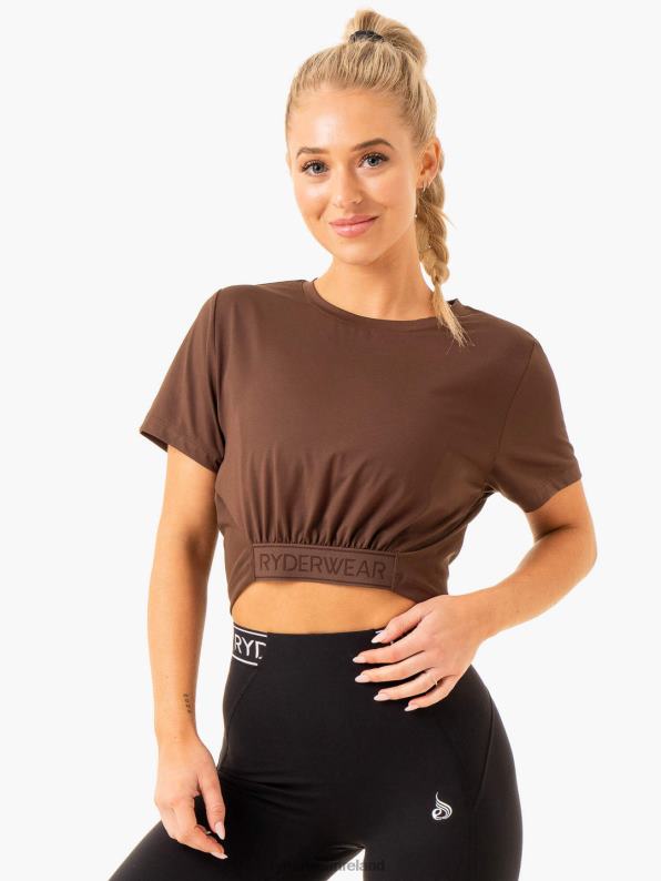 Ryderwear Level Up Cropped T-Shirt Chocolate Women Clothing 4Z2T845