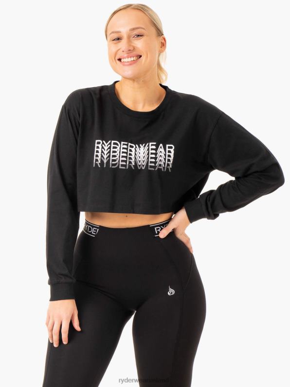 Ryderwear Level Up Long Sleeve T-Shirt Black Women Clothing 4Z2T838