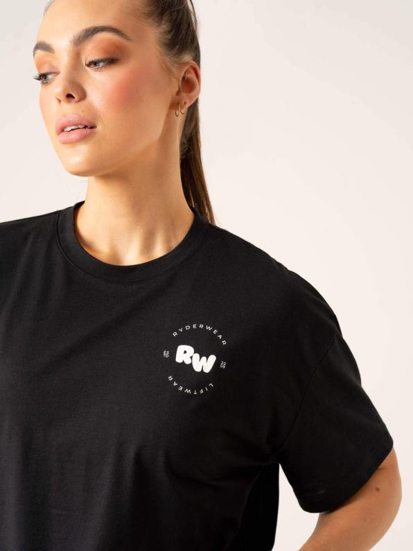 Ryderwear Momentum Oversized T-Shirt Black Women Clothing 4Z2T822