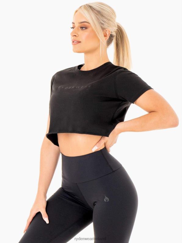 Ryderwear Motion Cropped T-Shirt Black Women Clothing 4Z2T1055