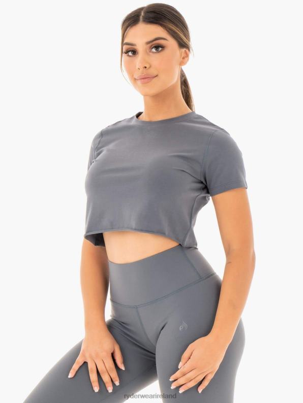 Ryderwear Motion Cropped T-Shirt Charcoal Women Clothing 4Z2T1057