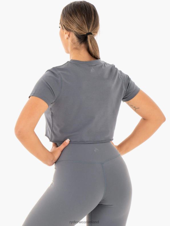 Ryderwear Motion Cropped T-Shirt Charcoal Women Clothing 4Z2T1057