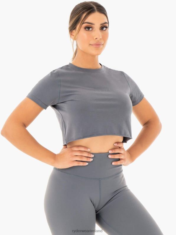 Ryderwear Motion Cropped T-Shirt Charcoal Women Clothing 4Z2T1057