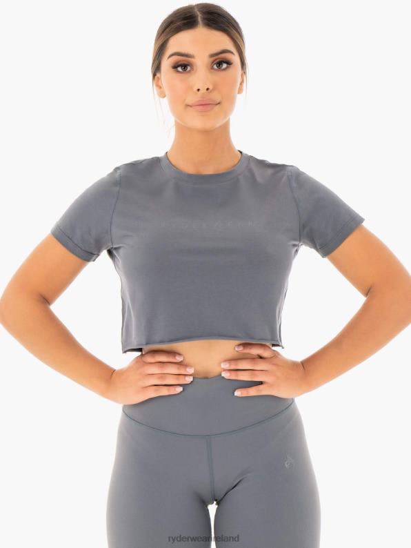 Ryderwear Motion Cropped T-Shirt Charcoal Women Clothing 4Z2T1057