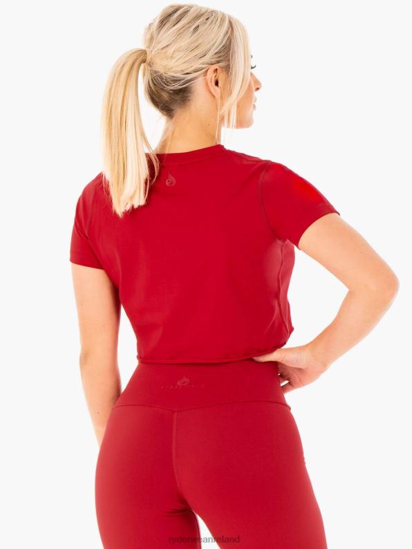 Ryderwear Motion Cropped T-Shirt Red Women Clothing 4Z2T1056