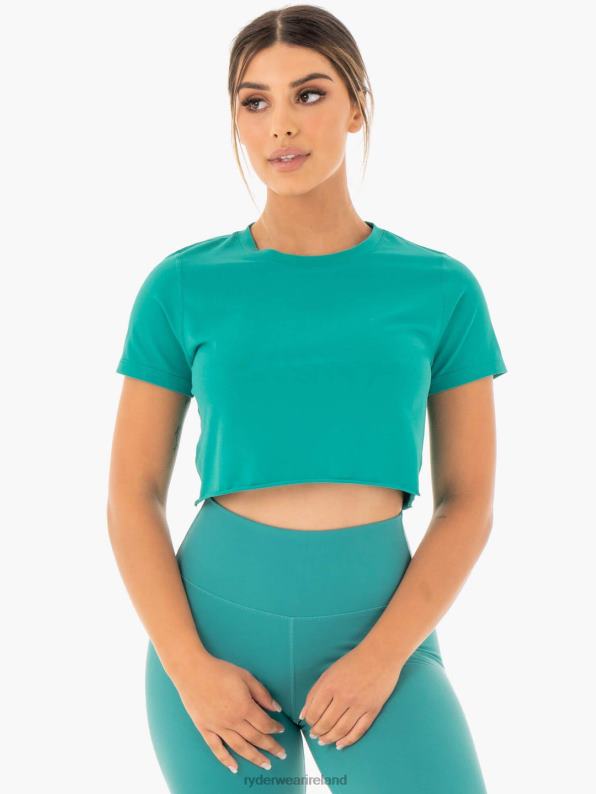 Ryderwear Motion Cropped T-Shirt Teal Women Clothing 4Z2T1059