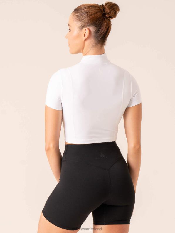 Ryderwear Nkd Half Zip Fitted T-Shirt White Women Clothing 4Z2T772