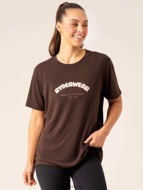 Ryderwear Off Side Longline T-Shirt Chocolate Women Clothing 4Z2T811