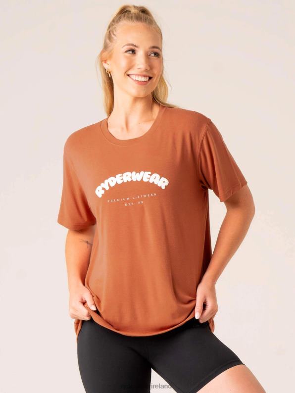 Ryderwear Off Side Longline T-Shirt Mocha Women Clothing 4Z2T808