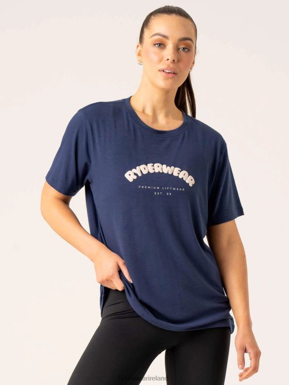 Ryderwear Off Side Longline T-Shirt Navy Women Clothing 4Z2T807
