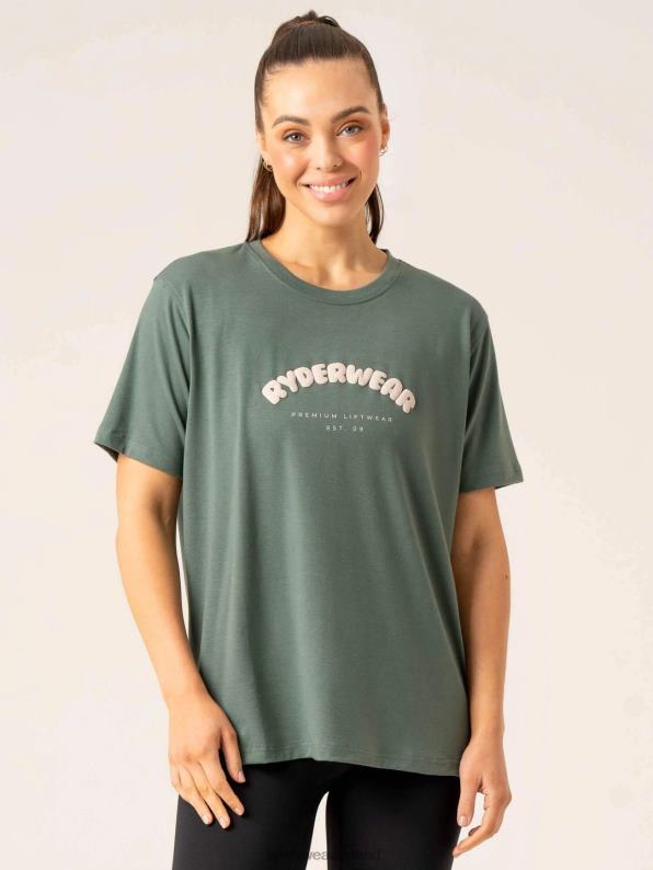 Ryderwear Off Side Longline T-Shirt Sage Women Clothing 4Z2T810