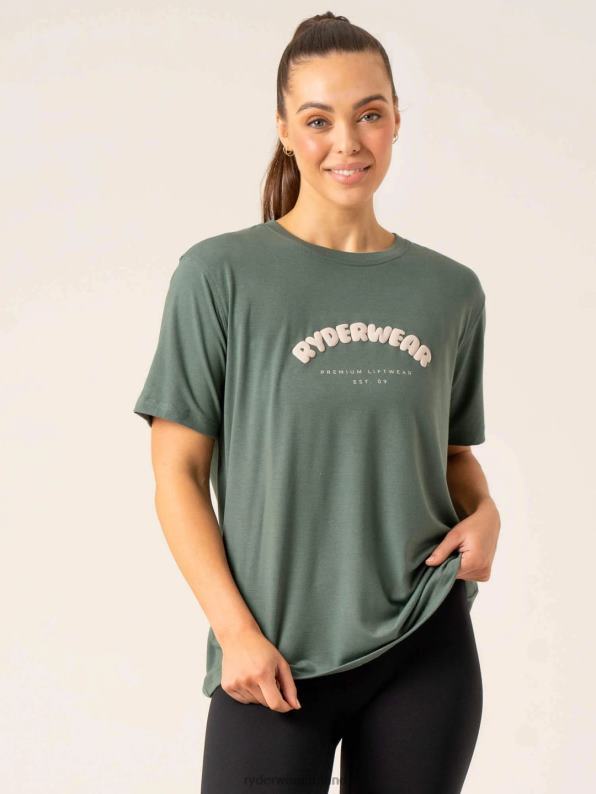 Ryderwear Off Side Longline T-Shirt Sage Women Clothing 4Z2T810
