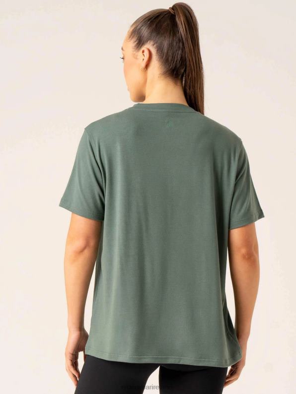 Ryderwear Off Side Longline T-Shirt Sage Women Clothing 4Z2T810