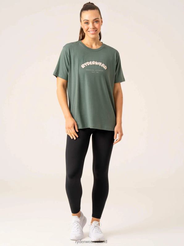 Ryderwear Off Side Longline T-Shirt Sage Women Clothing 4Z2T810