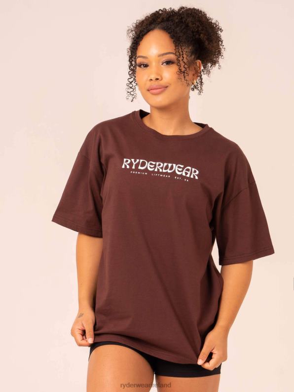 Ryderwear Retro Oversized T-Shirt Chocolate Women Clothing 4Z2T752