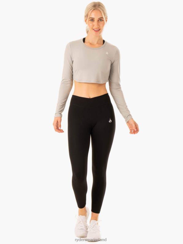 Ryderwear Revival Long Sleeve Mesh T-Shirt Grey Women Clothing 4Z2T896