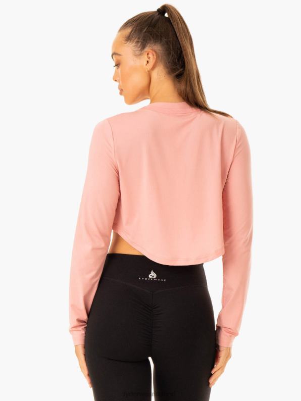 Ryderwear Revival Long Sleeve Mesh T-Shirt Pink Women Clothing 4Z2T897