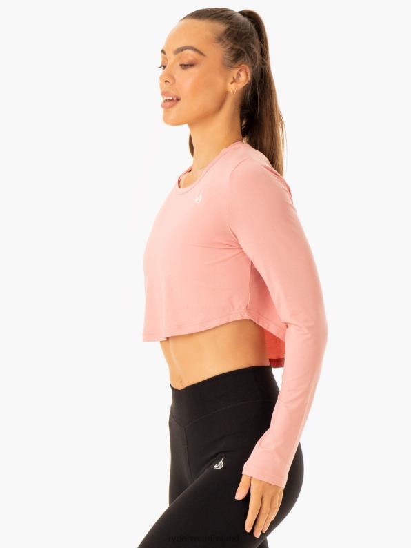 Ryderwear Revival Long Sleeve Mesh T-Shirt Pink Women Clothing 4Z2T897