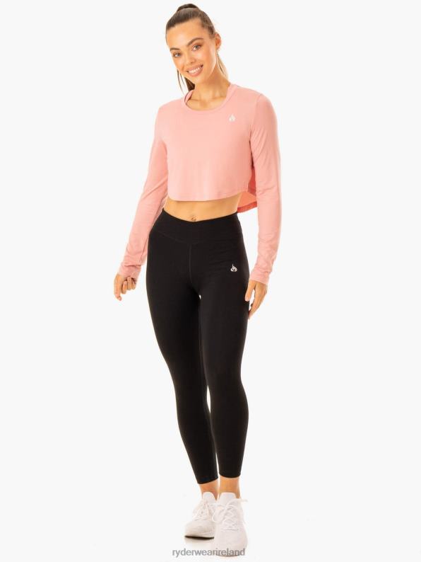 Ryderwear Revival Long Sleeve Mesh T-Shirt Pink Women Clothing 4Z2T897