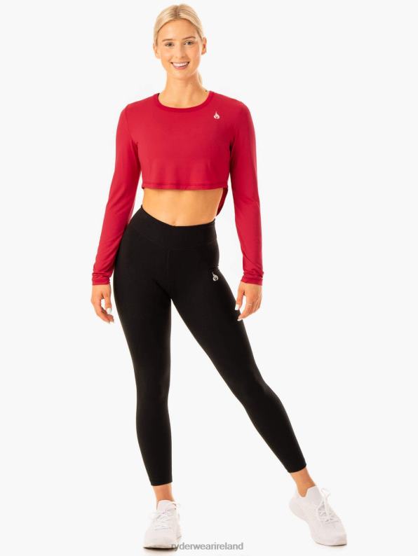 Ryderwear Revival Long Sleeve Mesh T-Shirt Red Women Clothing 4Z2T898